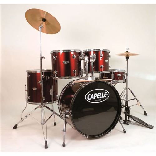 CAPELLE Batterie 5 futs complete 22 rouge