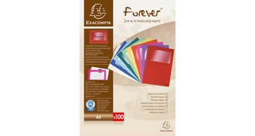 Non Communiqué Noir Exacompta Exacompta Chemise À Fenêtre Forever, A4, 120 G/M2, Assorti