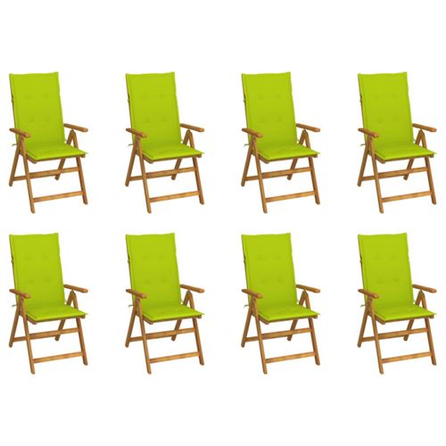 Chaises pliables de jardin avec coussins lot de 8 Bois d acacia
