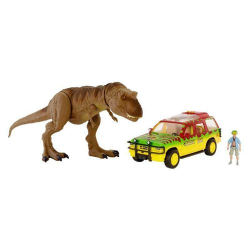 Jurassic World Legacy - T-Rex Voiture (1 dinosaure + 1 figurine)