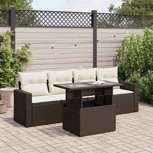Non Communiqué Marron Salon De Jardin Vidaxl Resine Tressee 5 Pieces X 65.5 X 69 4 Personnes