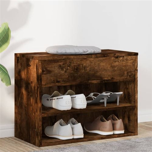 Vidaxl Banc À Chaussures - Chêne Fumé - Image 3