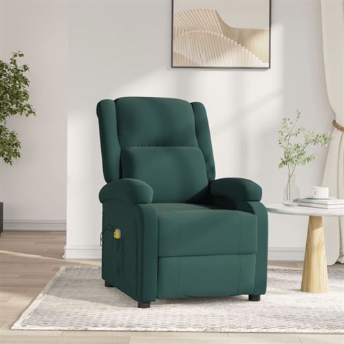 Non Communiqué Vert Fauteuil Électrique De Massage Foncé Velours
