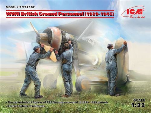 Non Communiqué Wwii British Ground Personnel(1939-1945)(3 Figures) - 1:32E - Icm