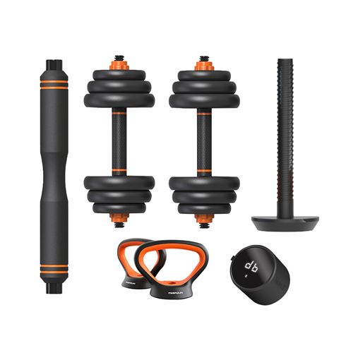 Pack smart kit haltères + barre + poids russe xiaomi fed 20 kg + capteur