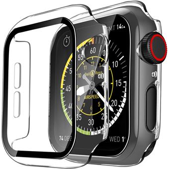 Coque compatible apple Watch 44mm Serie SE Serie 6 Serie 5 Serie 4 Protection rigide étui transparent écran verre trempé Phonillico® - 1