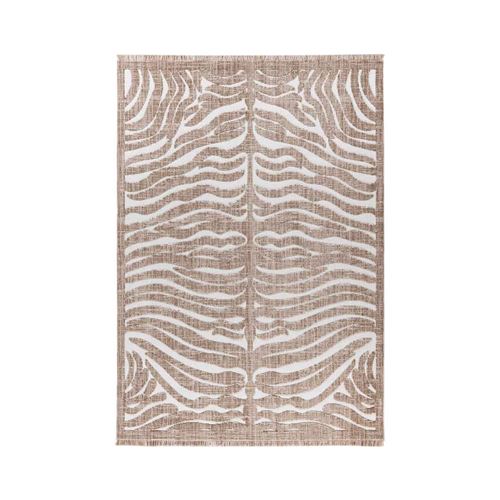 Tapis Tissé Ethnique à Poils Courts "Sarai II" Beige 120 x 170 cm