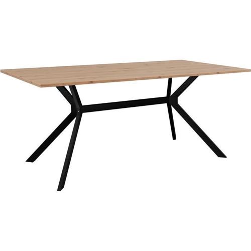 Table a manger ONEX - Chene artisan et noir - 180 x 90 x 75 cm - Jusqu'a 10 personnes - Image 4