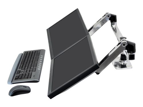 Support de table pour écran Ergotron 45-245-026 38,1 cm (15) - 68,6 cm (27) réglable en hauteur, inclinable, mobile, rotatif noir, argent
