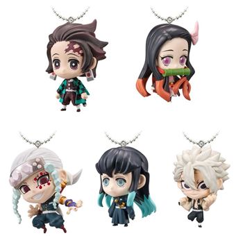 Figurine Demon Slayer Kimetsu no Yaiba Keychain 5 cm Display Deformed Mascot 3 Modèle Aléatoire