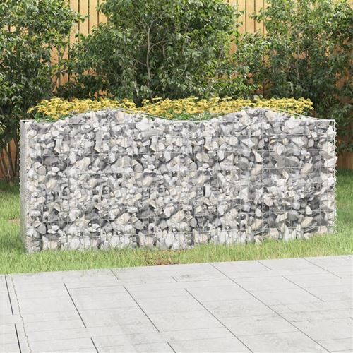 Vidaxl - Lit surélevé à gabions arqué 200x50x100 cm Fer galvanisé