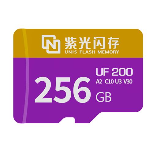 FOXDOCK Carte Micro SD UF200 256 Go avec vitesse de lecture de 180 Mo/s, homologuée A2/C10/U3/V30 pour smartphones, caméras USB-C, drones, PS5 et systèmes de sécurité