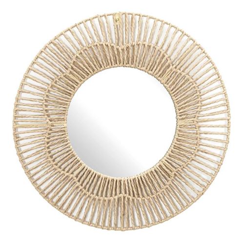 Generique Miroir Mural Déco "Rond" 50Cm Naturel - Image 3