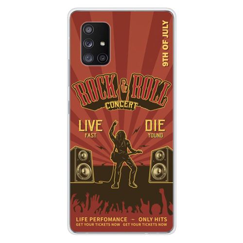 Coque en silicone imprimée compatible Samsung Galaxy A71 5G Rock and roll