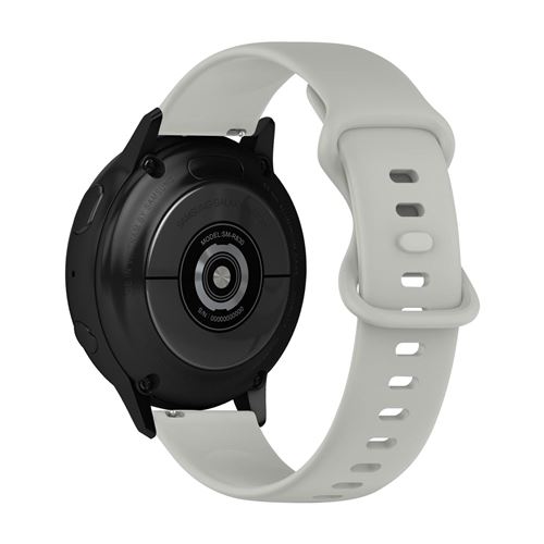 Bracelet pour Samsung Galaxy Watch Active 2 40mm Silicone Lisse et Ajustable - Gris