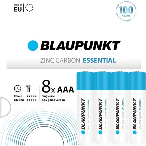 BLAUPUNKT Pack 8 Piles Zinc Essential LR03 AAA