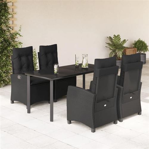 Non Communiqué Gris Vidaxl Ensemble À Manger De Jardin Avec Coussins 5 Pcs, Table Et Chaises Avec Dossier Réglable, Meubles D'extérieur, 3212756
