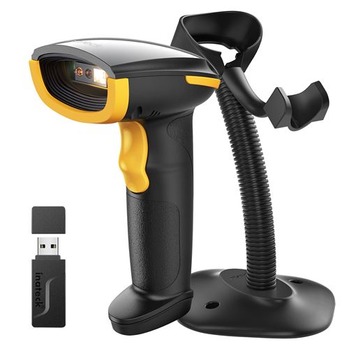 Inateck 2D Douchette Code Barre Avec Support Intelligent, Lecteur Code Barre Sans Fil, Qr Code Scanner Code Barre Avec App Et Sdk