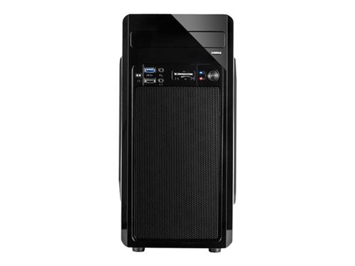 Inter-Tech MC-02 - Tour - micro ATX - pas d'alimentation (ATX) - noir - USB/Audio