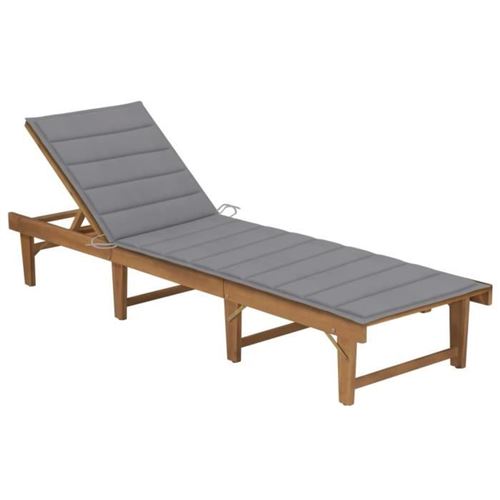 Non Communiqué Marron Lot De 1 Chaise Longue Generique Gris H. 30 Cm En Plastique L. 200 Cm Pliable