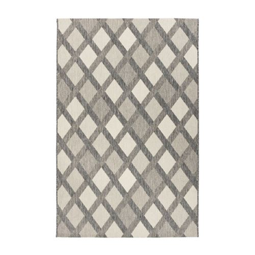 Non Communiqué Beige Tapis Tissé Géométrique À Poils Courts "Splash" Crème 80 X 150 Cm