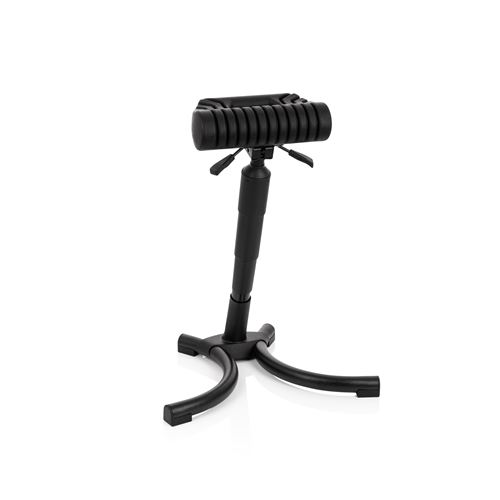 Tabouret assis-debout / Tabouret de travail TOP WORK 33 Similicuir Noir Mousse Métal hjh OFFICE