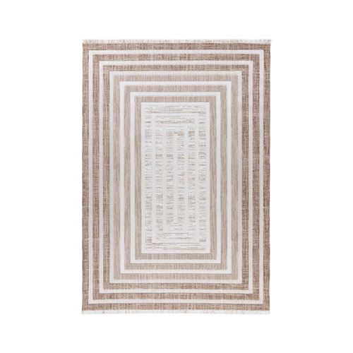Non Communiqué Beige Tapis Tissé Géométrique "Sarai" Marron & 80 X 150 Cm