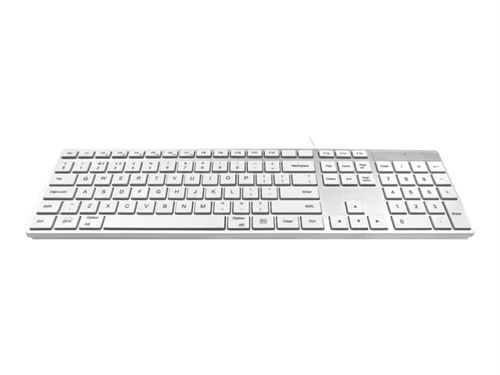 Ceratech Accuratus 301 - Clavier - USB - R.-U. - blanc, argent