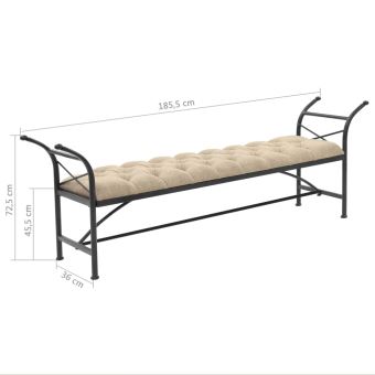 Meelady Banc Tissu D Ameublement Pour Chambre A Coucher Ou Salon 188 5 X 36 X 72 5 Cm Achat Prix Fnac