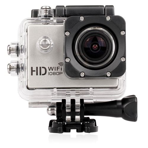 Cam&eacute;ra wifi sport embarqu&eacute;e plong&eacute;e caisson cam&eacute;scope full hd 1080p argent 4 go yonis
