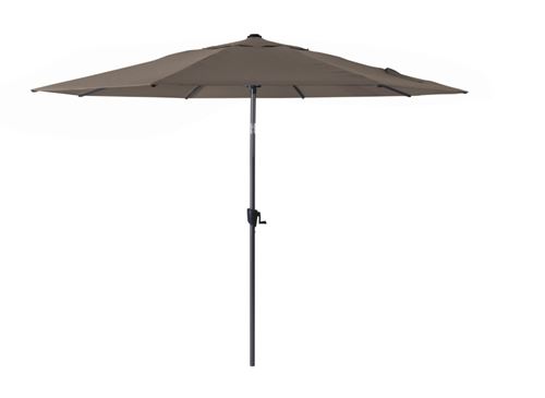Proloisirs - Grand parasol aluminium 3.5 m Roseau gris et taupe