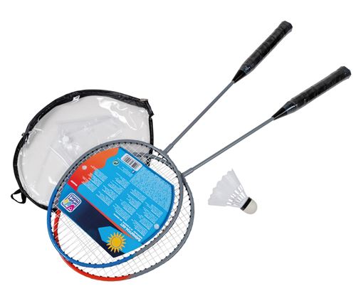 Happy People set de badminton 65 cm gris/orange 4 pièces