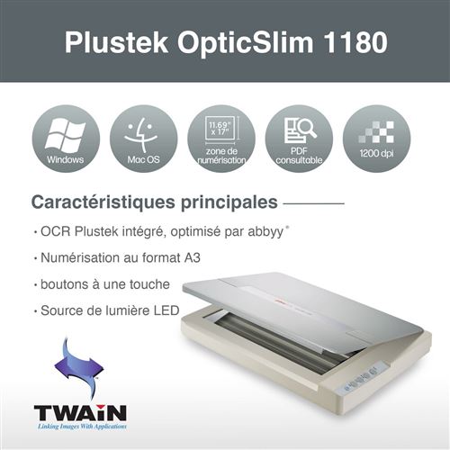 Plustek OpticPro A320E Scanner à plat A3 800 x 800 dpi USB 2.0
