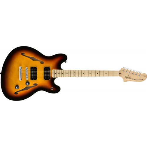 Squier Affinity Series Starcaster - touche érable - 3-tons Sunburst