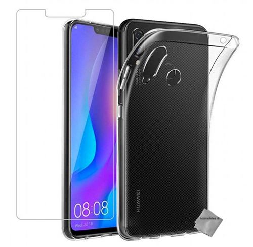 Housse etui coque silicone gel fine pour Huawei P Smart Plus avec film ecran TRANSPARENT TPU