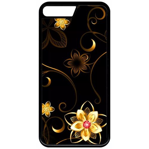 Coque Apple Iphone 8 Fleur D Or Fond Noir