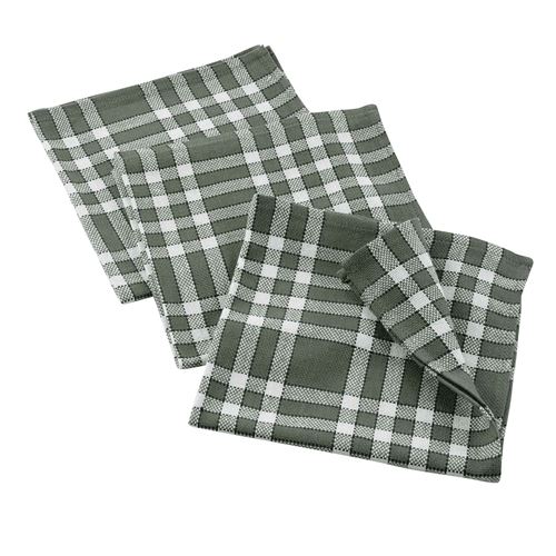 3 serviettes de table 45 x 45 cm coton tisse traditio Kaki