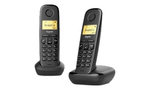 Gigaset A170 Duo - Téléphone sans fil avec ID d appelant - DECT\GAP - noir + combiné supplémentaire