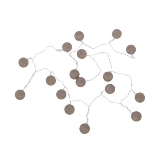 guirlande led 16 boules taupe 2,4m