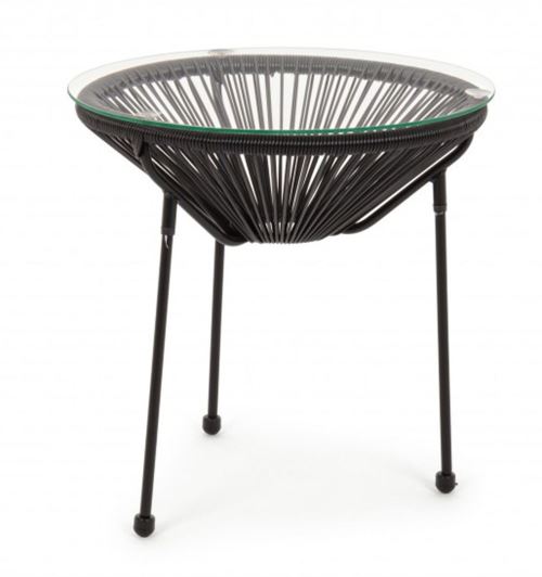 Table basse en acier coloris Noir - Dim : Ø50 x H 50 cm -PEGANE-
