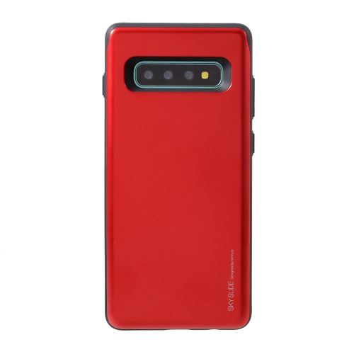 Coque en TPU porte-cartes coulissant série sky rouge pour votre Samsung Galaxy S10