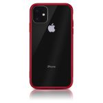 QDOS HYBRID - Coque de protection pour téléphone portable - polyuréthanne thermoplastique (TPU) - rouge, limpide - pour Apple iPhone 11