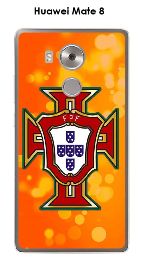 Coque Huawei Mate 8 design Foot Portugal fond orange