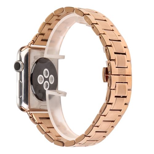 Bracelet en métal remplacement en or rose pour votre Apple Watch Series 3/2/1 38mm