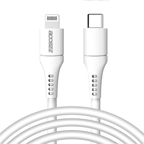 Câble USB-C vers Lightning certifié IMF 2 mètres Blanc Accezz