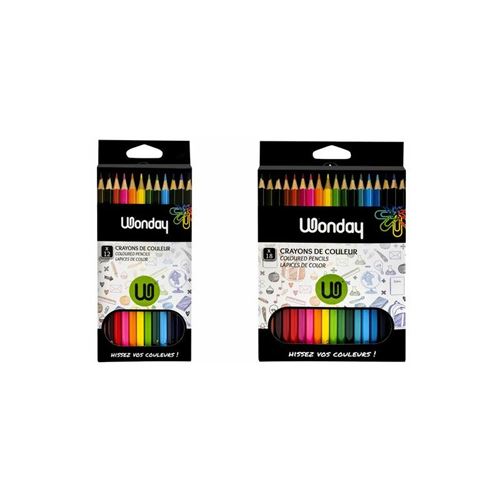 Wonday Crayons de couleur, étui carton de 18