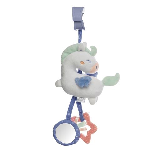 Saro figure suspendue avec hochet et cheval bleu vibrant