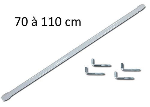 2 Tringle A Rideaux Extensible 70 A 110 Cm Ideal Voilage Blanc Fixation Incluse
