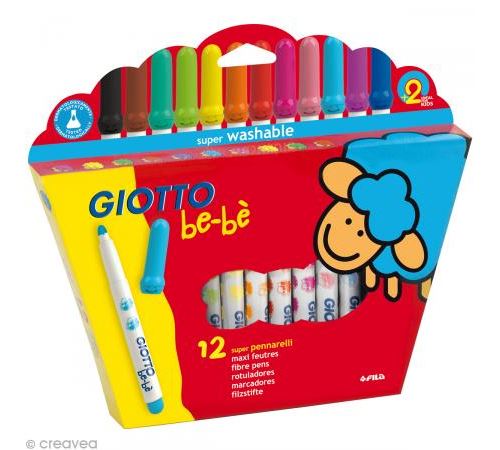 Giotto be-bè 469900 – Coffret de 12 maxi marqueurs pour les plus petits
