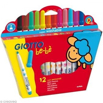 Giotto Etui de 12 crayons maxi Bébé + 1 taille crayon - prix pas
